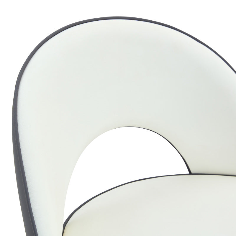 360° drehbarer Barstuhl. Moderne weiße und dunkelgraue Splice-Farbe, PU bequeme Padded Bar Stuhl, Eine Box von 2 Packungen.