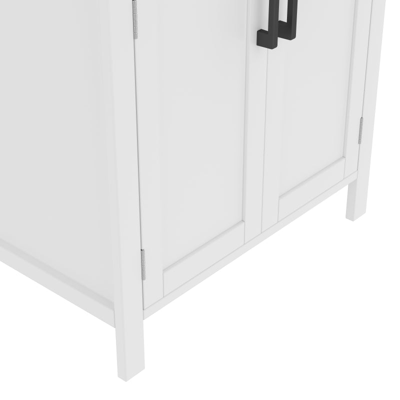 Bodenstehender Badezimmerschrank mit Waschbecken,Waschtisch,Volllackierung, integriertes Keramik Waschbecken, weiß