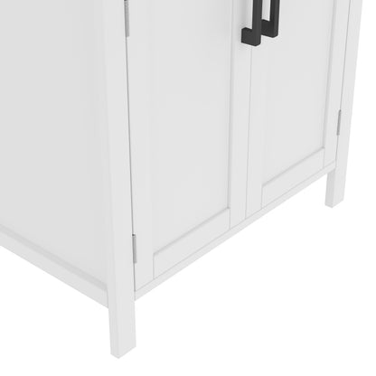 Bodenstehender Badezimmerschrank mit Waschbecken,Waschtisch,Volllackierung, integriertes Keramik Waschbecken, weiß