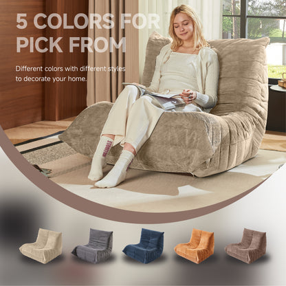 Moderne Sofas, Sitzsäcke für Erwachsene auf dem Bodensofa, Super Soft Memory Sponge Sofa, Togo Sofa Stuhl, Wohnzimmermöbel, Geeignet für Schlafzimmer, Balkon, Schlafsaal, Kaminstuhl (Aprikose)