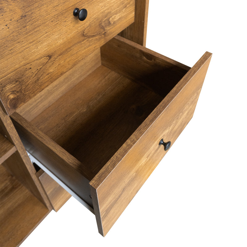 Sideboard - 160 cm hoch, modernes Sideboard mit zwei Türen, drei Schubladen und offenen Regalen