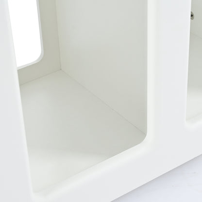 Beistellschrank mit Rollen, vielseitiger Aufbewahrungswagen für Wohnzimmer, Esszimmer und Schlafzimmer, Weißer