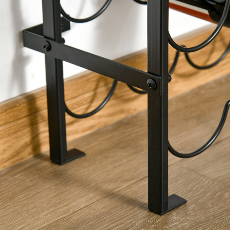 Weinregal für 60 Flaschen, wandmontierbares Flaschenregal aus Metall, eleganter Weinständer in Schwarz für Zuhause