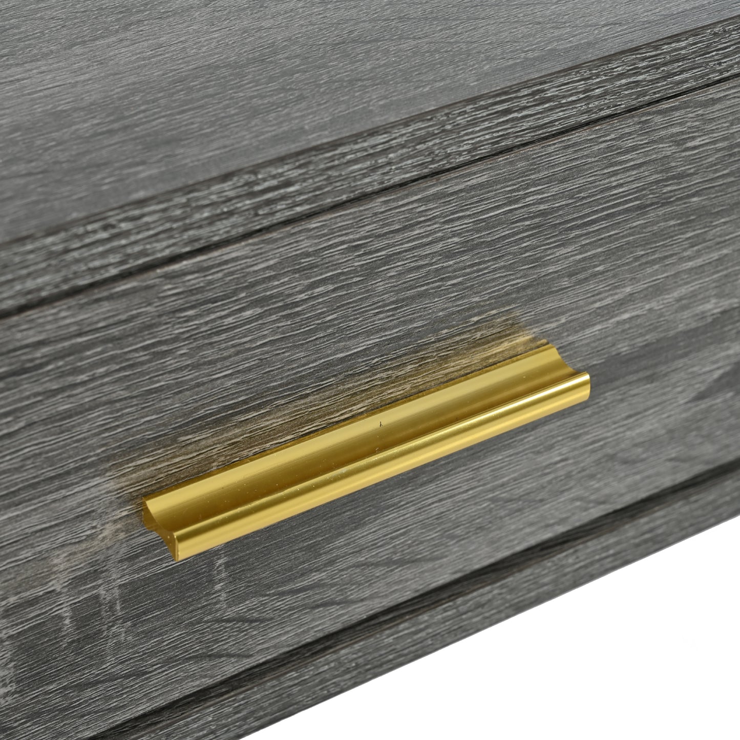 Konsolentisch,Flurtisch mit 2 Schublade ,Leichter Luxus-Stil Beistelltisch, Grau/Gold