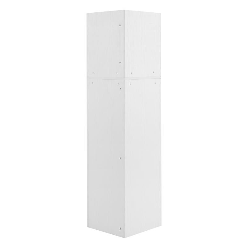 Badschrank, Badmöbel, Eckschrank mit zwei Ablagefächern, offenes Fach mit verstellbarem Einlegeboden,36.5 x 36.5 x 155 cm, weiß