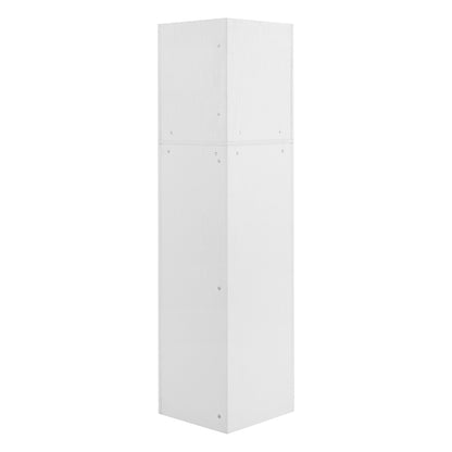 Badschrank, Badmöbel, Eckschrank mit zwei Ablagefächern, offenes Fach mit verstellbarem Einlegeboden,36.5 x 36.5 x 155 cm, weiß