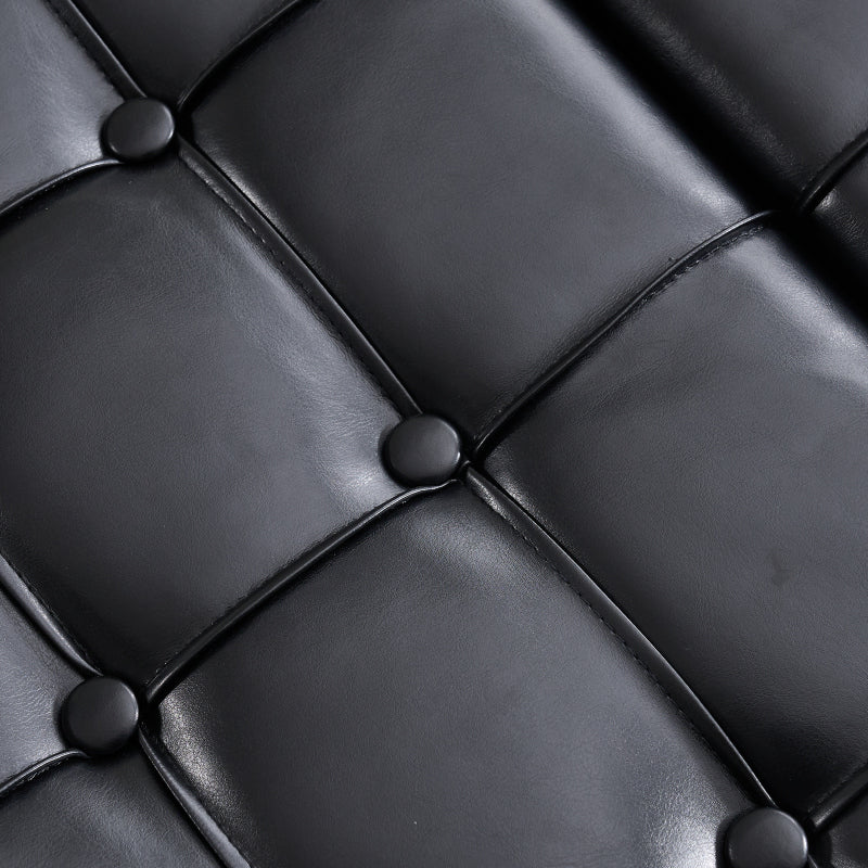 Großer quadratischer Aufbewahrungsstuhl, anhebbare Bank mit Stauraum, geeignet für Wohnzimmer Schlafzimmer Arbeitszimmer gepolsterte Aufbewahrungsbox(Black PU)