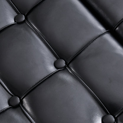 Großer quadratischer Aufbewahrungsstuhl, anhebbare Bank mit Stauraum, geeignet für Wohnzimmer Schlafzimmer Arbeitszimmer gepolsterte Aufbewahrungsbox(Black PU)