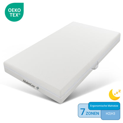 Kaltschaummatratze, 90x200, 7 Zonen Komfortschaummatratze, 20 cm hoch, H3,H2, Ergonomische Kaltschaummatratze mit Griffe