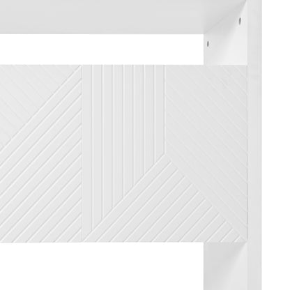 Kommode / Sideboard / Flurschrank mit 2 offenen Fächern und 4 Türen, Weiß