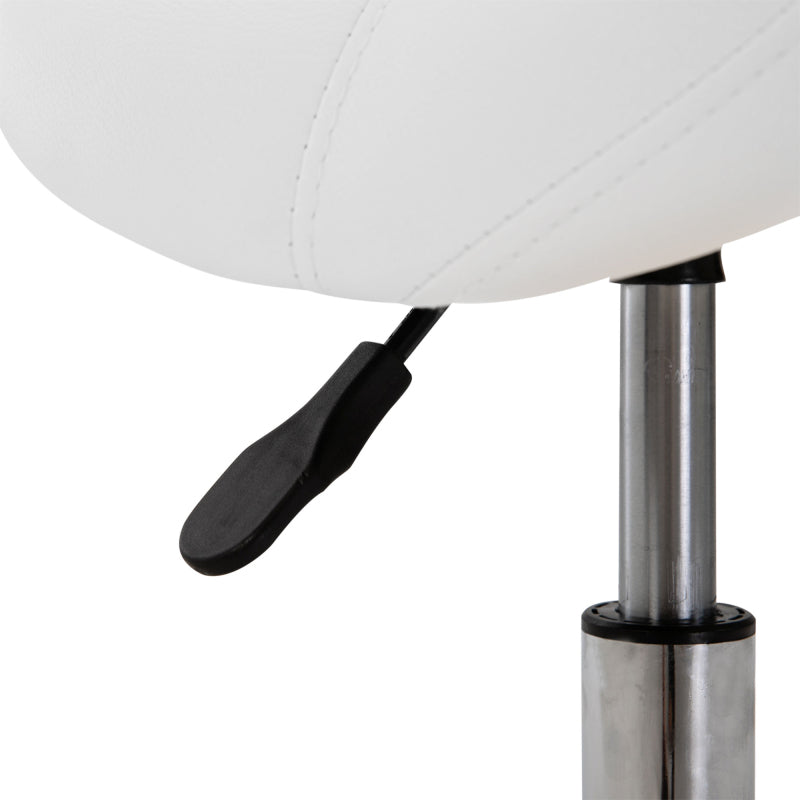 Rollhocker Drehhocker höhenverstellbar Sattelhocker gepolstert in Weiß für Büro & Zuhause