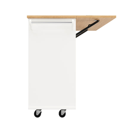 Kücheninsel mit herausnehmbaren Trennwänden, Küchenschrank, Esszimmerwagen mit Arbeitsplatte, Buffetschrank, Esszimmerwagen mit Holzmaserung, ausgestattet mit Snackhalter und Weinglasregal, weiß