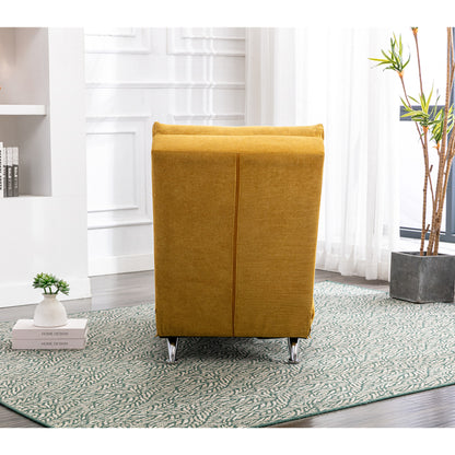 Entspannungsliege Polstersessel Liegesofa mit Vibrationsfunktion Ganzkörper Unterstützung Seitentaschen modernes Design Wohnzimmer Senfgelb