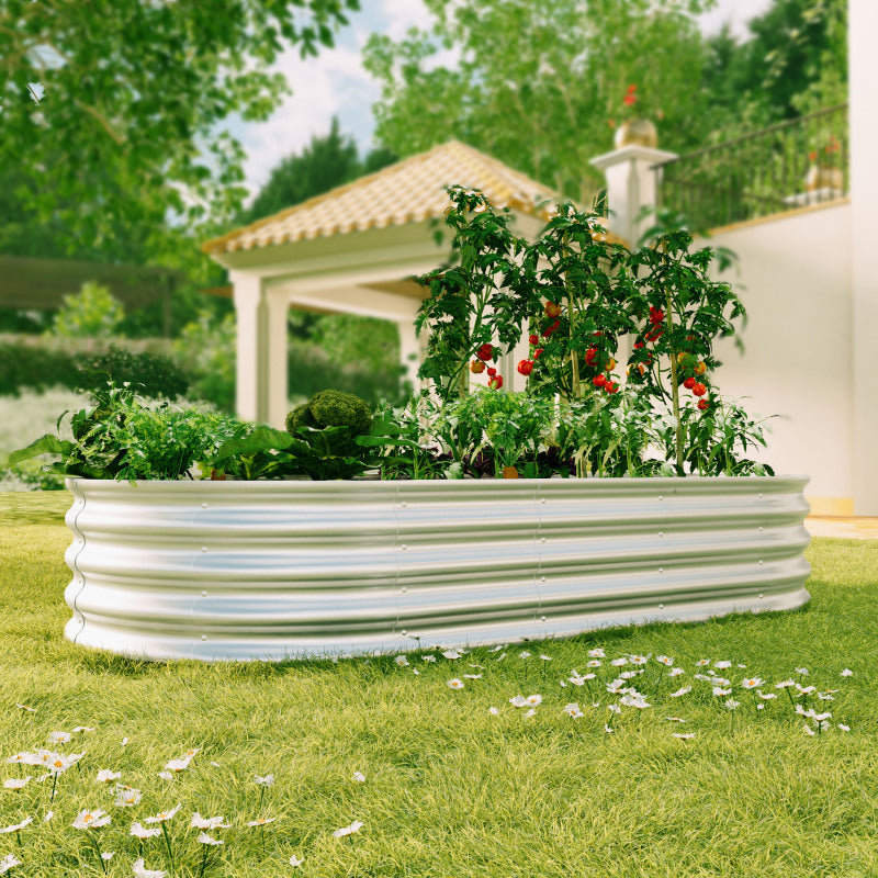 Hochbeet aus Metal Verzinkte Pflanzer erhöhte Gartenbett-Kit, Gartenbetten für im Freien für Gemüse, Blumen und Kräuter, Heavy Duty, rostbeständig, einfache Montage, 2pcs 6x3x1ft