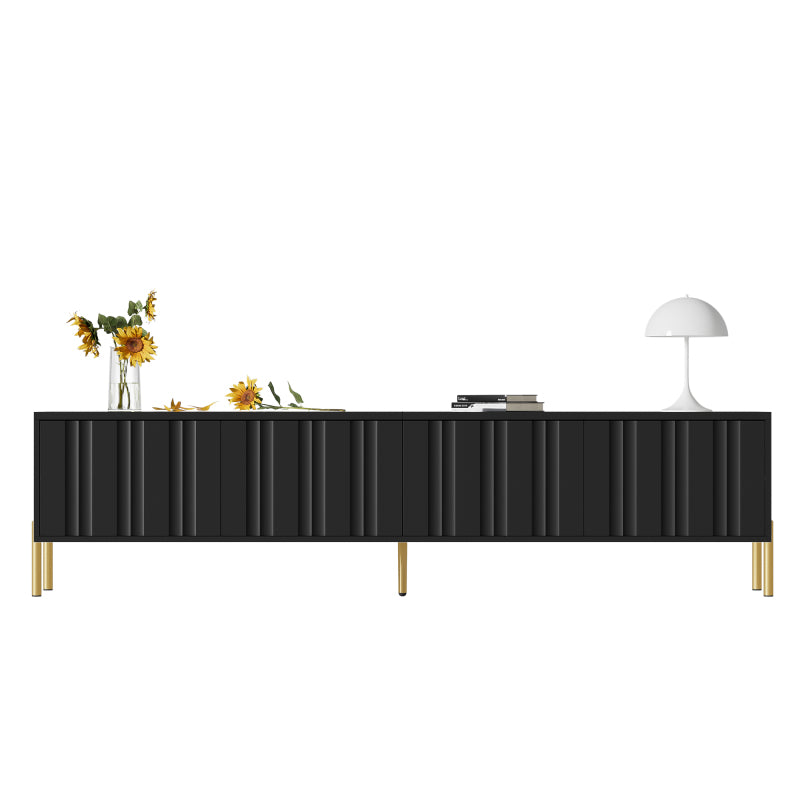 Schwarzes TV-Schrank, 190 cm(L) x 38 cm(W) x 48 cm(H), goldene Tischbeine