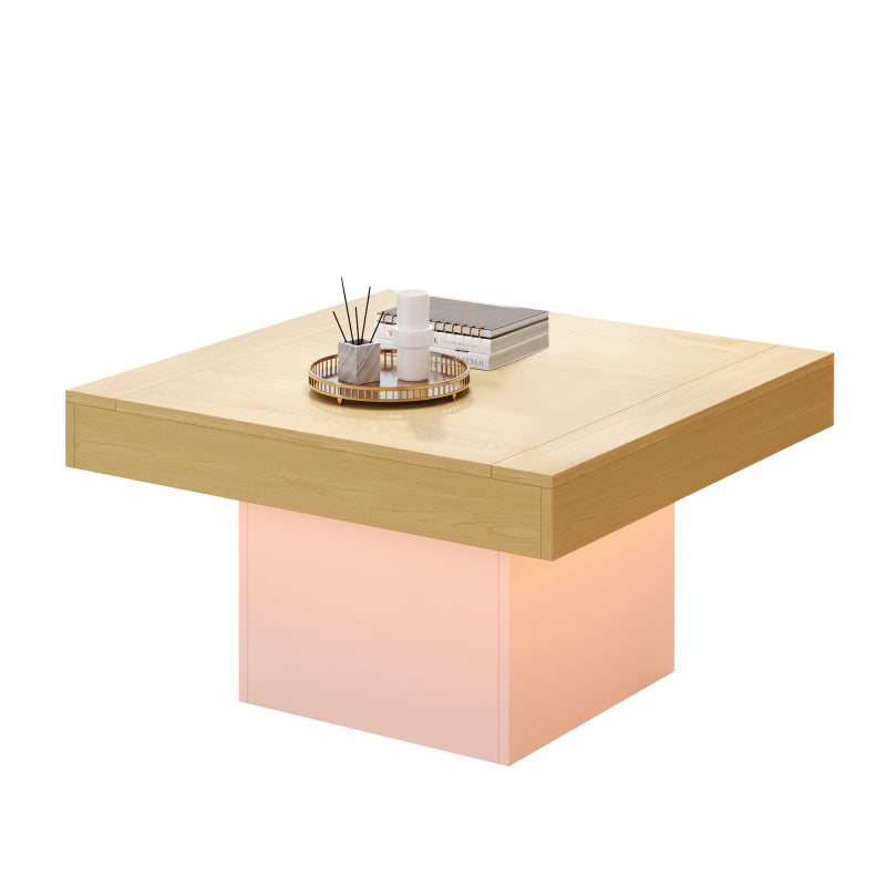 Kreativer LED-Couchtisch in Pilzform, 70x70x40 cm – Stilvoller, quadratischer Beistelltisch, 30 kg Tragkraft, modernes Design für Wohnzimmer