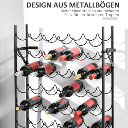Weinregal für 60 Flaschen, wandmontierbares Flaschenregal aus Metall, eleganter Weinständer in Schwarz für Zuhause