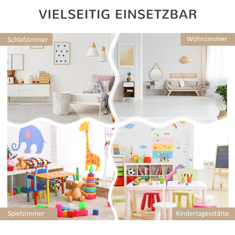 Kinder Bücherregal Kinderregal mit Schublade, 3 Ablagefächern und 2 offenen Fächern, Aufbewahrungsregal für Kinderzimmer, Spielzimmer, Grau