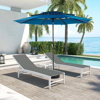 14.8 Ft Double Sided Outdoor Umbrella Rectangular Large with Crank (Navy Blue) (No Base)