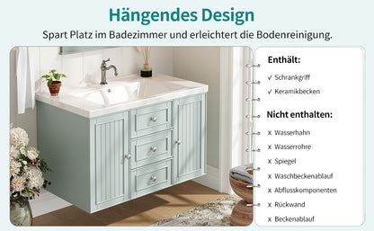 Badezimmerschrank mit waschbecken,Grün