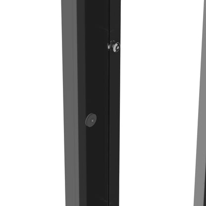 Multifunktionale Vitrine, Glastrennwand, LED-Farbwechsel Licht, schlichtes Design, Schwarz