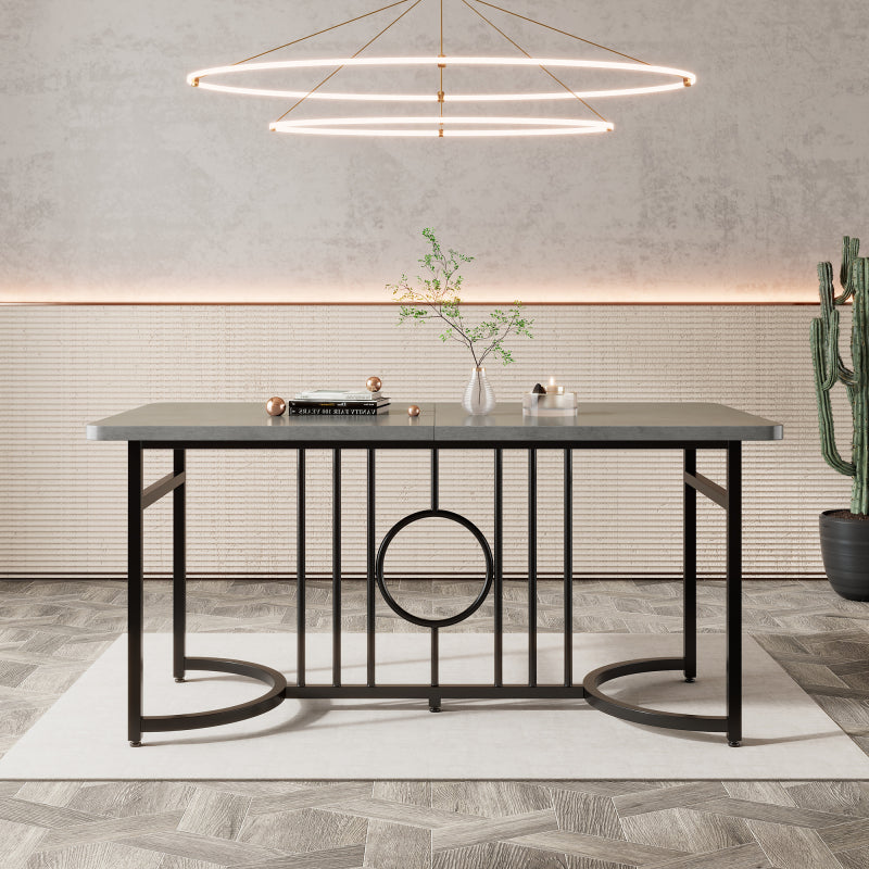 Moderner minimalistischer Esstisch, 158 x 76 x 75 cm, Betonoptik