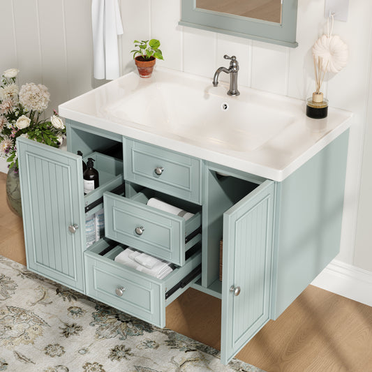 Badezimmerschrank mit waschbecken,Grün