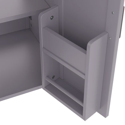 Bodenstehender Badezimmerschrank mit Waschbecken,Waschtisch,Volllackierung, integriertes Keramik Waschbecken,Grau