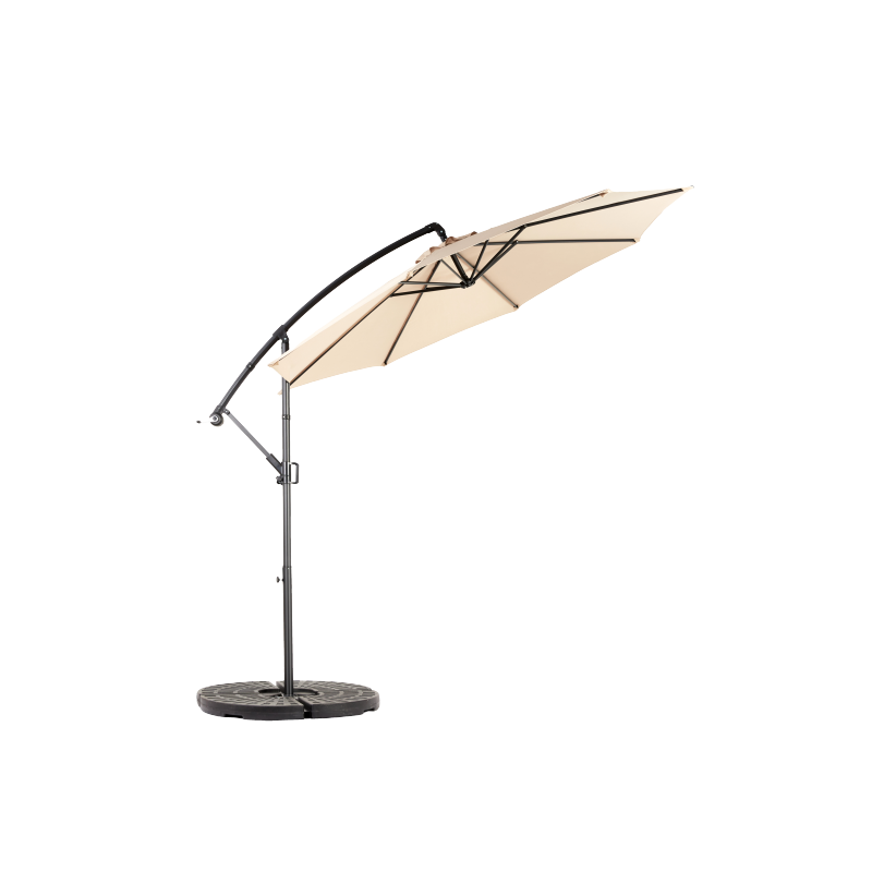 14.8 Ft Double Sided Outdoor Umbrella Rectangular Large with Crank(khaki)(No Base)