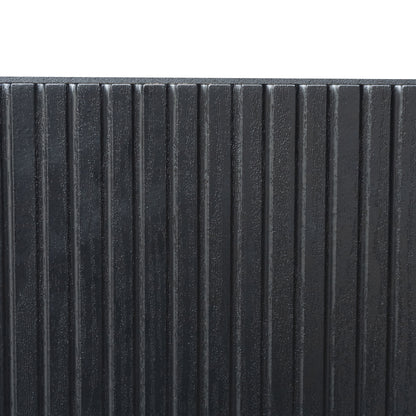 120 cm Schwarzer und Holzfarbener Sideboard - Moderner Stil, Zwei Türen und Drei Schubladen