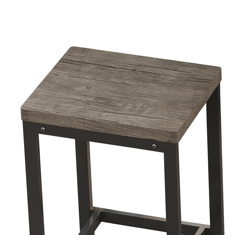 148CM Modern Design Kitchen Dining Table, Pub Table, Long Dining Table Set with 3 Stools;Modernes Design Küche Esstisch, Kneipentisch, Langer Esstisch Set mit 3 Hockern, Einfache Montage, Braun Grau