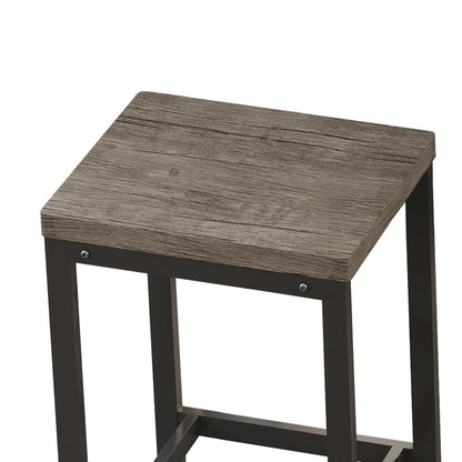 148CM Modern Design Kitchen Dining Table, Pub Table, Long Dining Table Set with 3 Stools;Modernes Design Küche Esstisch, Kneipentisch, Langer Esstisch Set mit 3 Hockern, Einfache Montage, Braun Grau