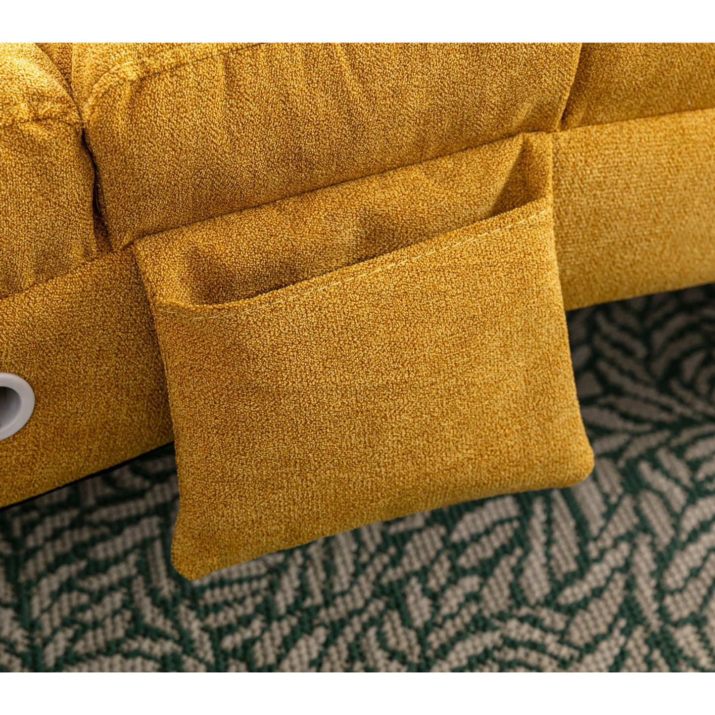 Sackleinen Massage Chaise Lounge Indoor mit Fernbedienung, Ergonomische elektrische Massage Long Lounger mit 5 Modi für Büro, Wohnzimmer, Schlafzimmer (Senfgelb)