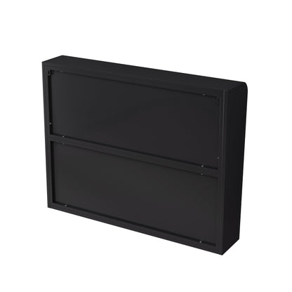 3 Door Arched Wall Mounted Glass Cabinets for Kitchen, Living Room and Bathroom(Black)