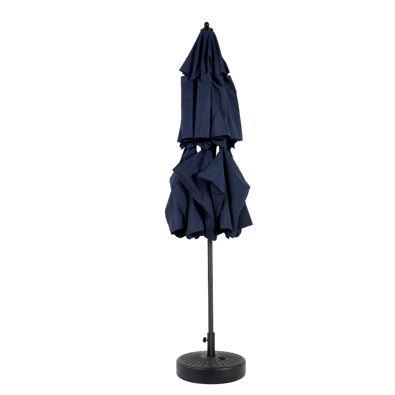 14.8 Ft Double Sided Outdoor Umbrella Rectangular Large with Crank (Navy Blue) (No Base)