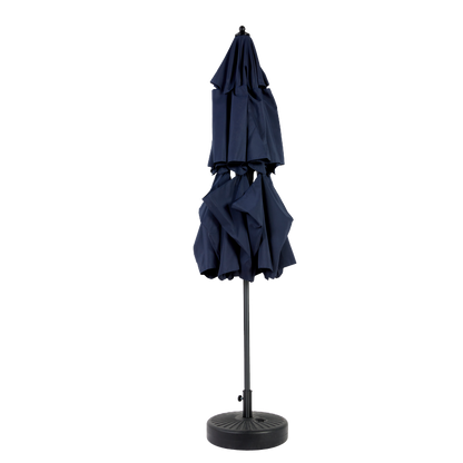 14.8 Ft Double Sided Outdoor Umbrella Rectangular Large with Crank (Navy Blue) (No Base)
