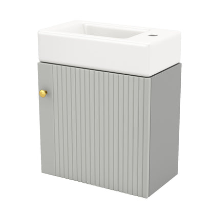Badezimmermöbel Waschbecken mit Waschtischunterschrank 55 cm , Waschtischunterschrank hängend weiß , Kleine Gästebadmöbel