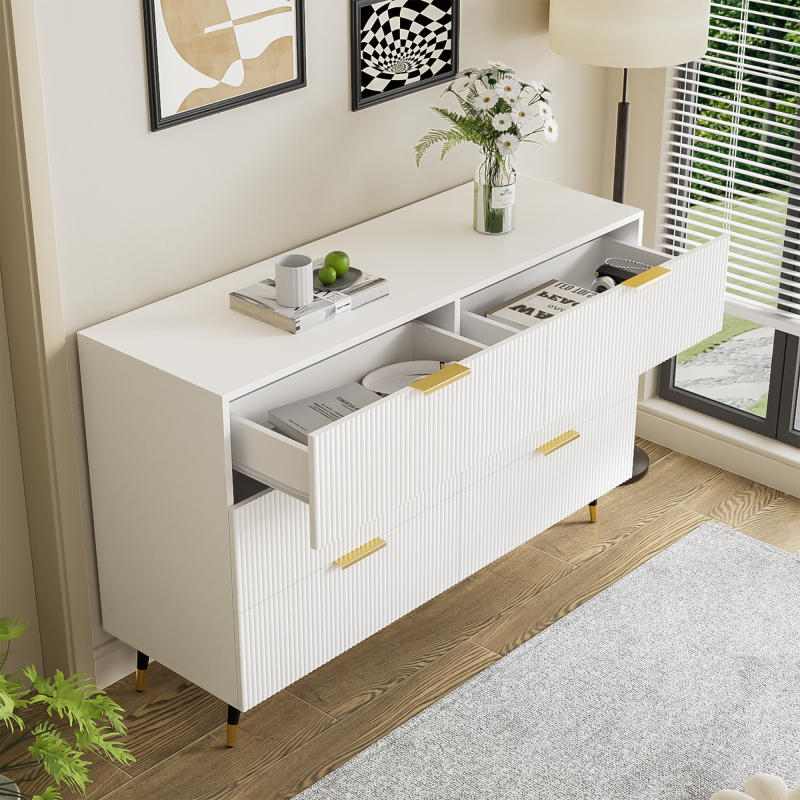 Elegantes Sideboard mit modernem Design, Kommode mit Schubladen und viel Stauraum