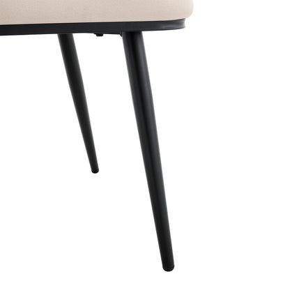 Esszimmerstuhl 2er Set Samt, Schwarz-Metallbeine, Modern Luxus, Cremeweiß