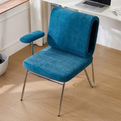 Bürostuhl mit integriertem Katzenbett - Haustierfreundlicher Stuhl, kratzfestes Material,schbreite Sitzfläche, austauschbare Armlehnen, menenfreundliches Design, Katzenbett in der Rückenlehne, Blue