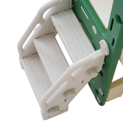 8 in 1 Kinderrutsche Kletterspielzeug, Multifunktionsrutsche mit 2 Rutschen, freistehende Rutsche, Klettern, Bohrspiel, Stauraum, Spielkorridor, Basketballkorb, Lasso-Spiel, Teleskop
