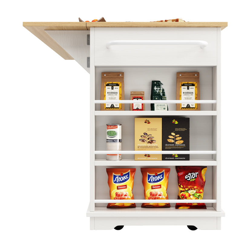 Kücheninsel, Küchenwagen mit Steckdosenleiste ausgestattet, Küchenschrank, Servierwagen mit arbeitsplatte, buffetschrank, Speisewagen mit Holzmaserung, buffetschrank,weiß
