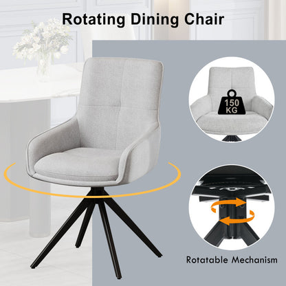 2 Drehbare Stühle nach Anthropometrie, perfekt für Küche und Esszimmer, Grau