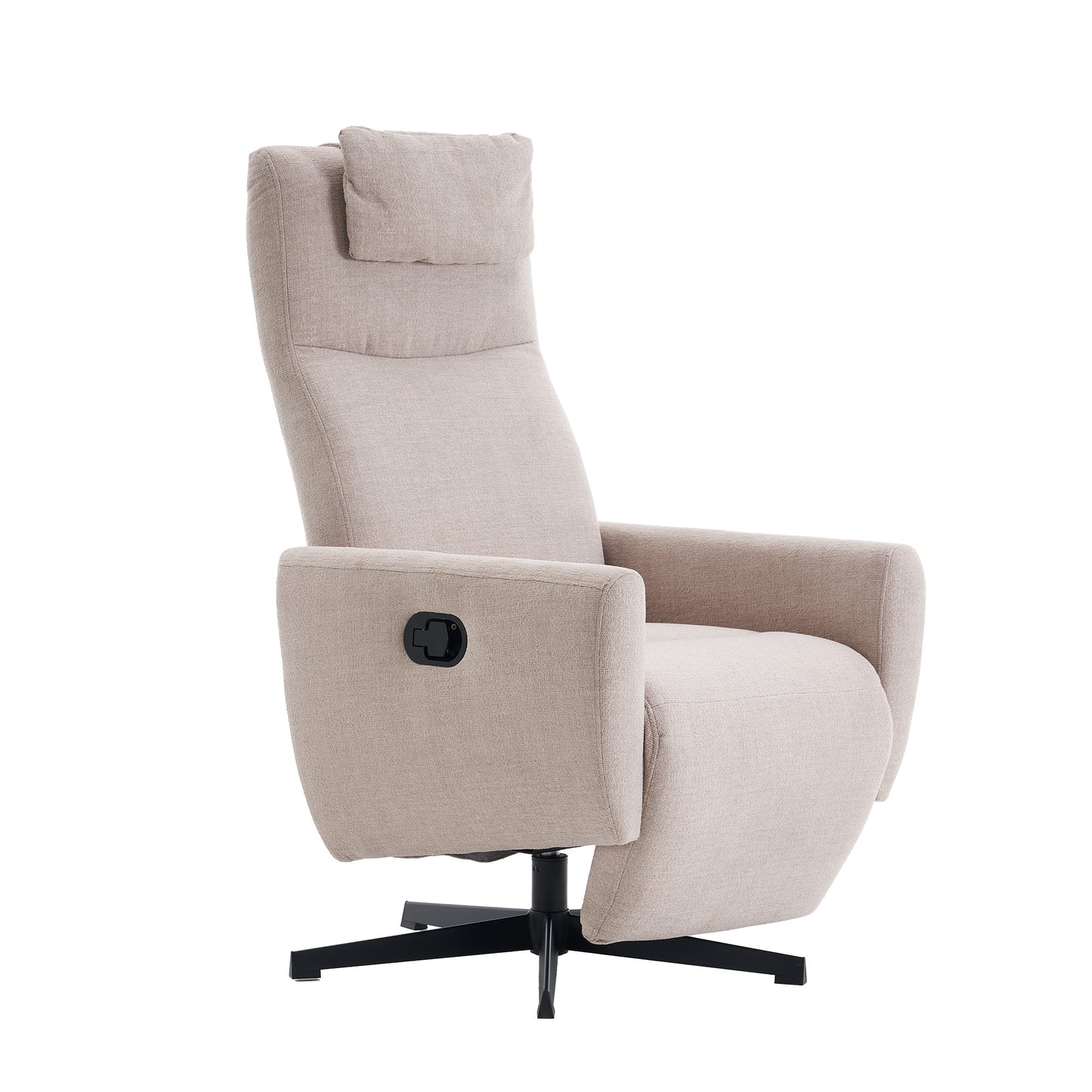 Bequemer Relaxsessel mit Liegefunktion – Chenille Fernsehsessel mit Fußstütze, drehbarer Stillsessel & Loungesessel für Wohnzimmer, modernes Sofa, Grau