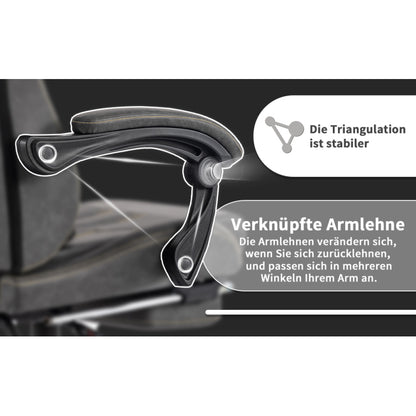 Gaming Stuhl Computerstuhl Ergonomischer Gaming Chair mit Fußstütze Bürostuhl Ergonomischer Computerstuhl mit Lendenwirbelstütze Grey