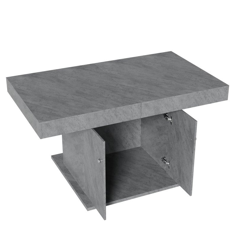Ausziehbarer Esstisch, L140/180*W80*H76cm, Betonoptik