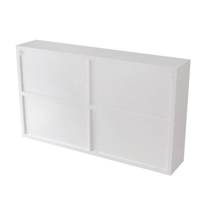 120CM Four-door Glass Wall Cabinet Storage, Wall-mounted,Suitable for Kitchen, Living Room, Bathroom (White)