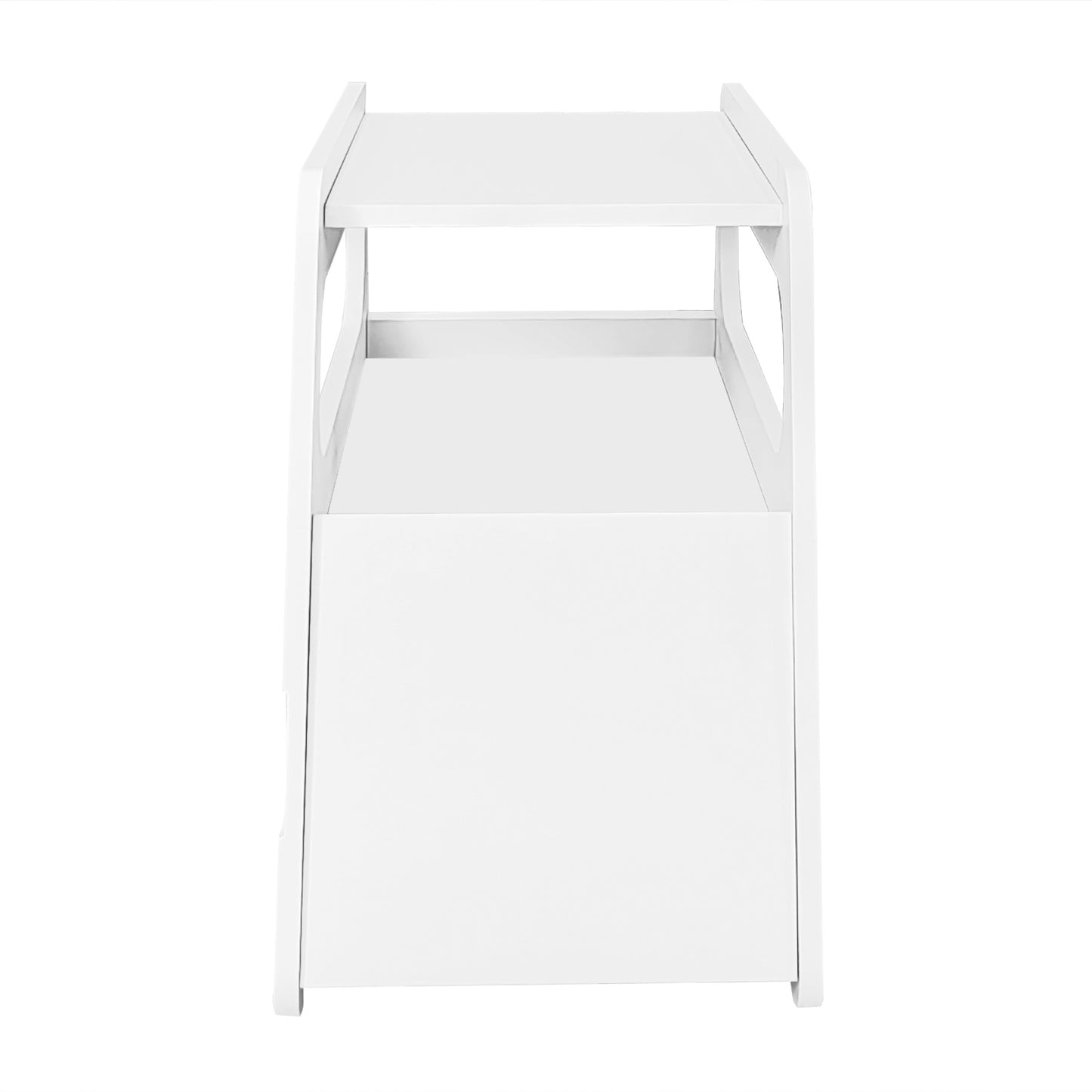 Moderner Beistelltisch mit Rollen, platzsparend, ideal für Wohnzimmer und Schlafzimmer, Weiß