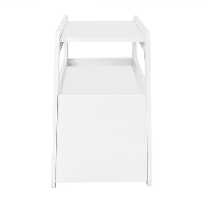 Moderner Beistelltisch mit Rollen, platzsparend, ideal für Wohnzimmer und Schlafzimmer, Weiß