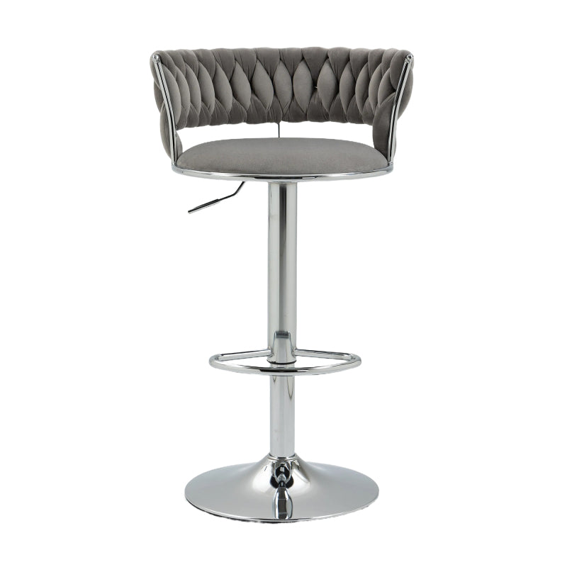 COOLMORE 360 Grad drehbare Barhocker 2 Stück Set höhenverstellbare Stühle mit Fußstütze für Küche, Esszimmer, Insel, Bar, Weinkeller, Büro, Wohnzimmer, Wohnzimmer, Silber, Modern Style, High-End Style